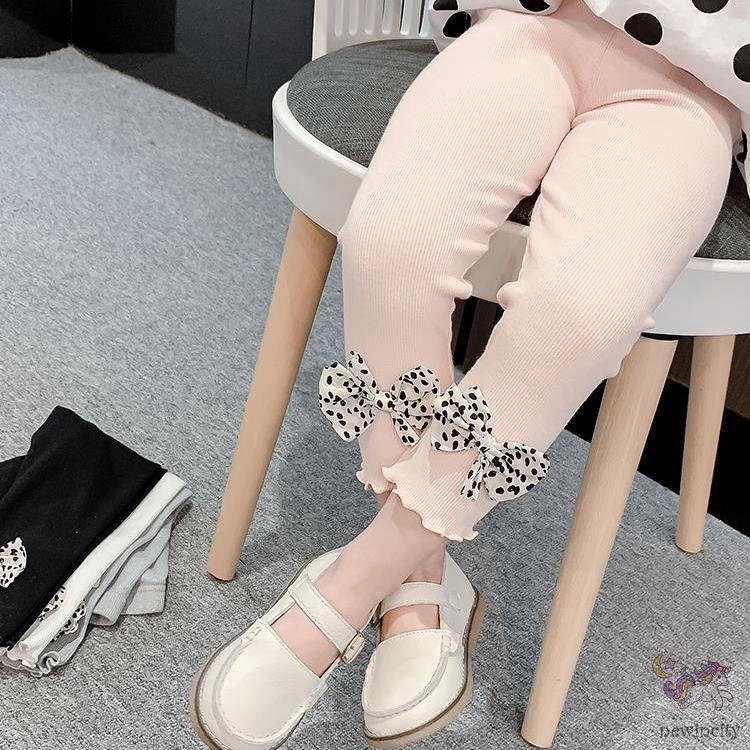 Quần legging đính nơ dễ thương dành cho bé gái