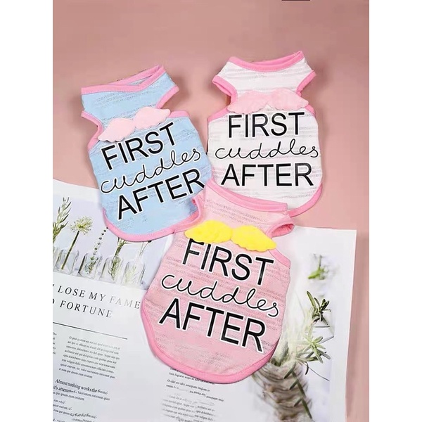 Áo ba lỗ cánh thiên thần màu pastel thời trang cho chó mèo