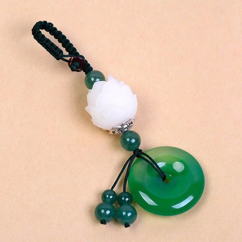 Móc Khóa Xe Hơi Bảo Vệ An Toàn Mặt Hình Hoa Sen Phật Giáo Sáng Tạo Cho Nam Và Nữ 5/17cc