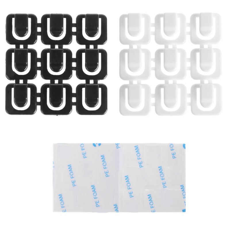 Set 18 Giá Đỡ Kẹp Dây Cáp Tự Dính Tiện Lợi