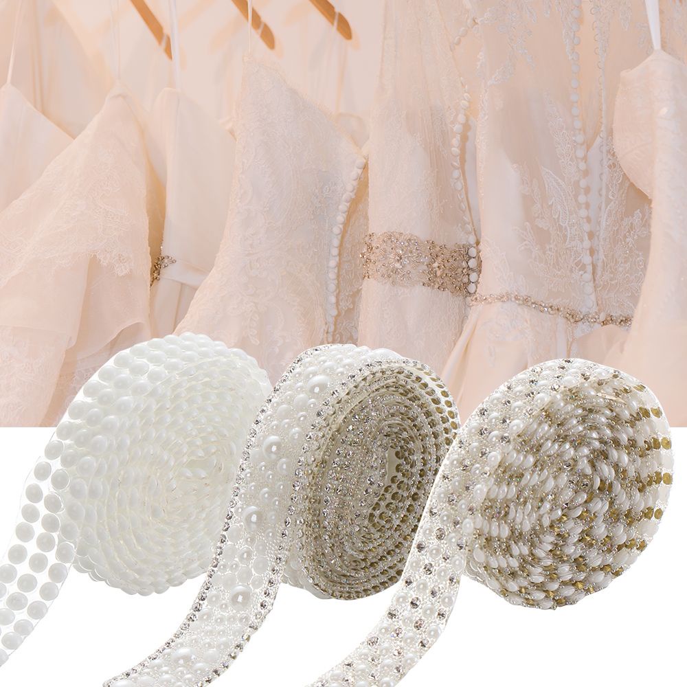 Dây chuỗi hạt ngọc trai nhân tạo 1 yard dùng trang trí quần áo diy