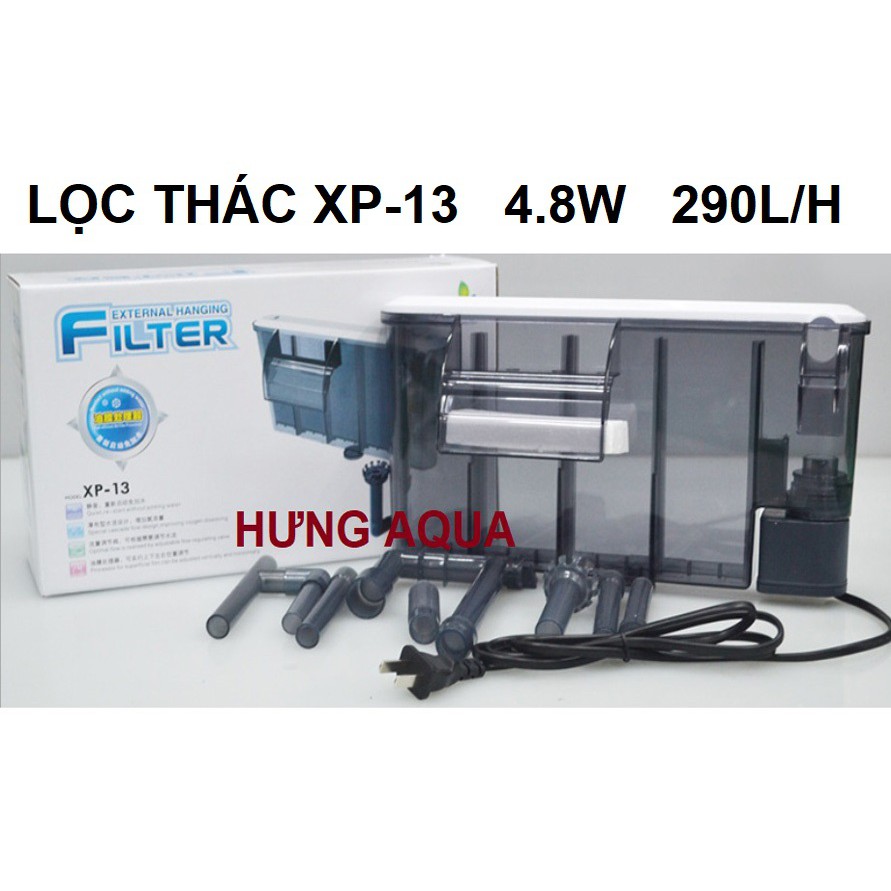 Lọc thác -Lọc thác bể cá - Lọc thác treo bể cá kiểu Nhật siêu mỏng XP-11, XP-13 kèm lọc váng & vật liệu lọc (chính hãng)