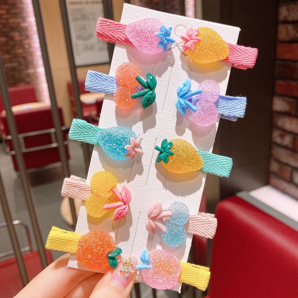 Kẹp tóc vải họa tiết hoạt hình xinh xắn tùy chọn cho bé gái