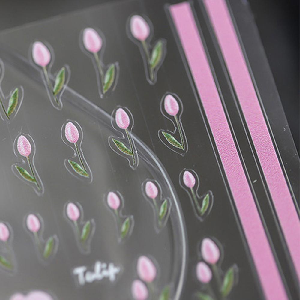 OCEANMAP Miếng Dán Trang Trí Móng Tay 5D Hình Hoa Xinh Xắn