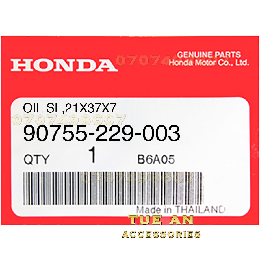 [CHÍNH HÃNG] PHỚT MOAY Ơ TRƯỚC 21X37X7 WAVE110 (1999) HONDA THÁI LAN (1 Cái) | 90755-229-003 2