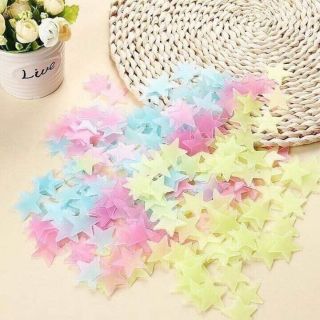 Set 100 ngôi sao dán tường dạ quang
