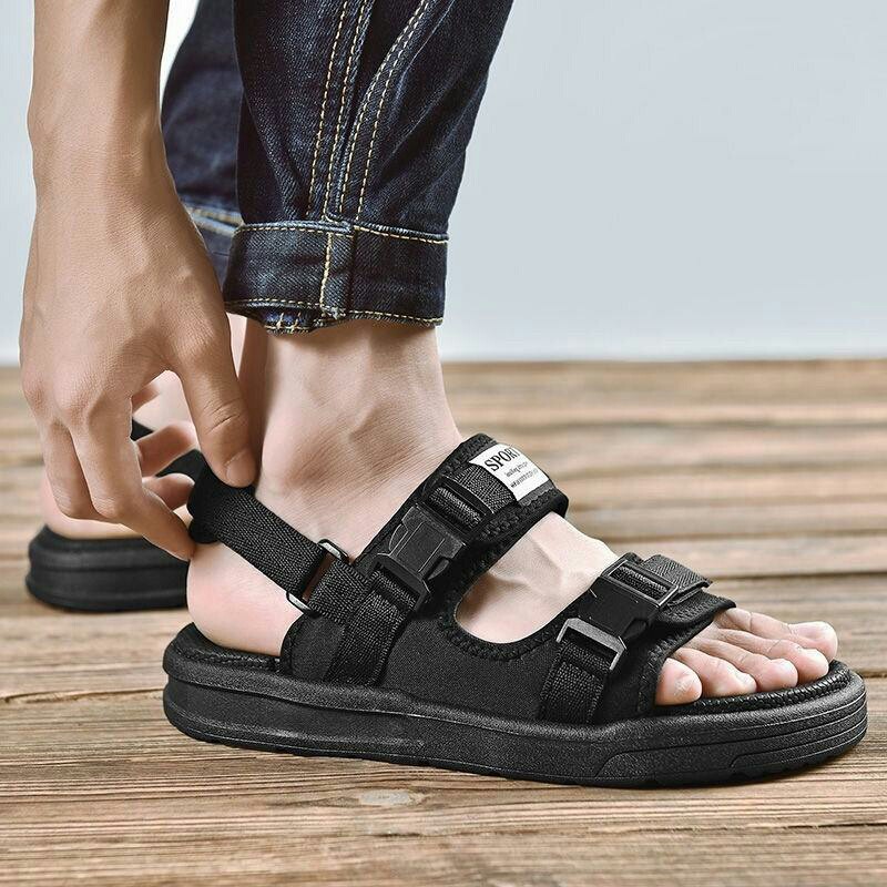 Giày sandal 💖 FREESHIP+ KÈM ẢNH THẬT💖sandal nam nữ 2 quai khóa bấm siêu tiện lợi