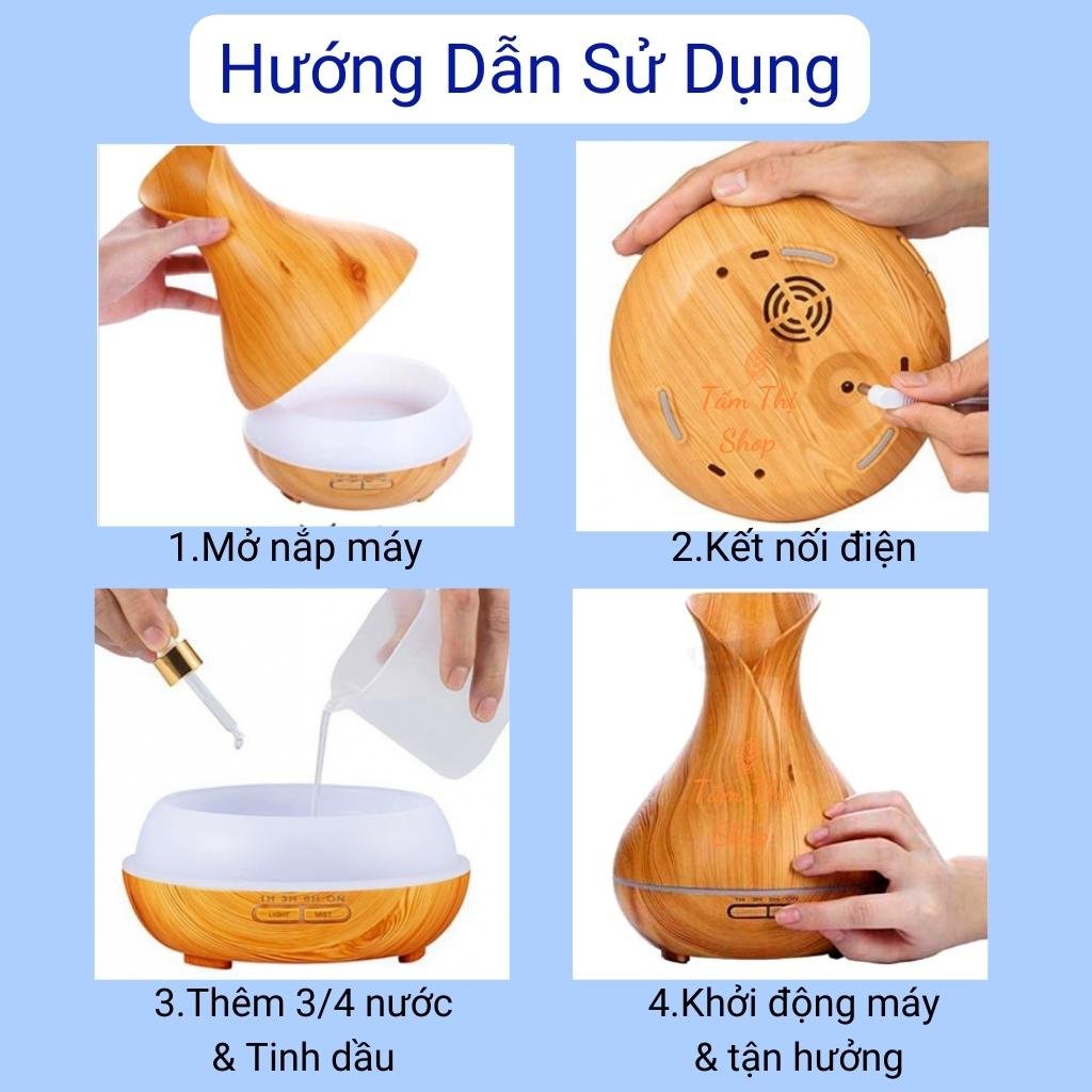 Máy Xông Tinh Dầu Tulip 550ml Cao Cấp Cỡ Lớn Máy Giúp Khuếch Tán Tinh Dầu Phun Sương Tỏa Hương Thơm Mát Xua Đuổi Muỗi