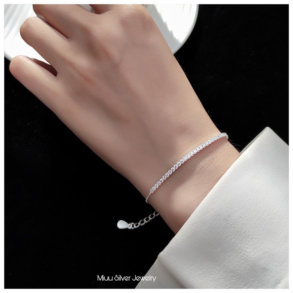 Lắc tay bạc 925 Blink Bracelet 2 mặt đá độc đá Miuu Silver