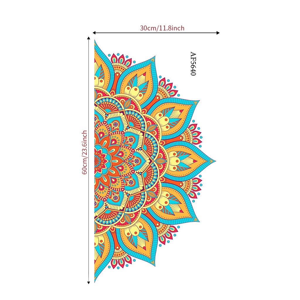 Miếng Dán Tường Bằng PVC Họa Tiết Hoa Mandala Nhiều Màu Sắc Kích Thước Lớn Có Thể Tháo Rời Trang Trí Phòng Cho Bé