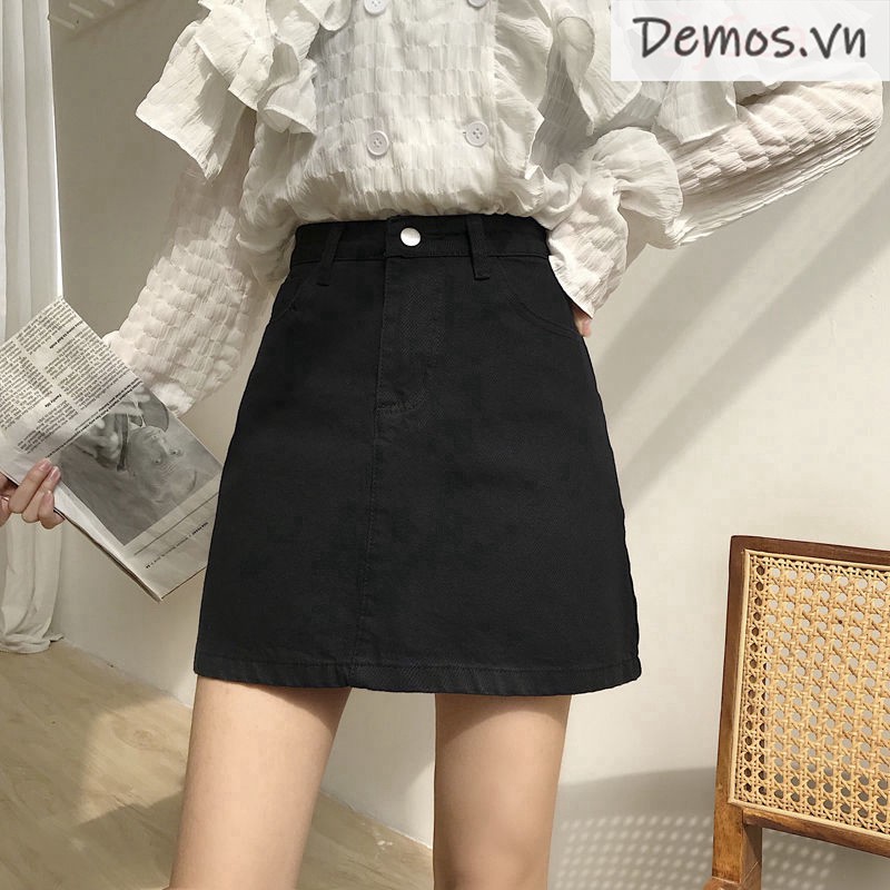 Chân váy denim lưng cao phong cách Hàn Quốc cho nữ | BigBuy360 - bigbuy360.vn