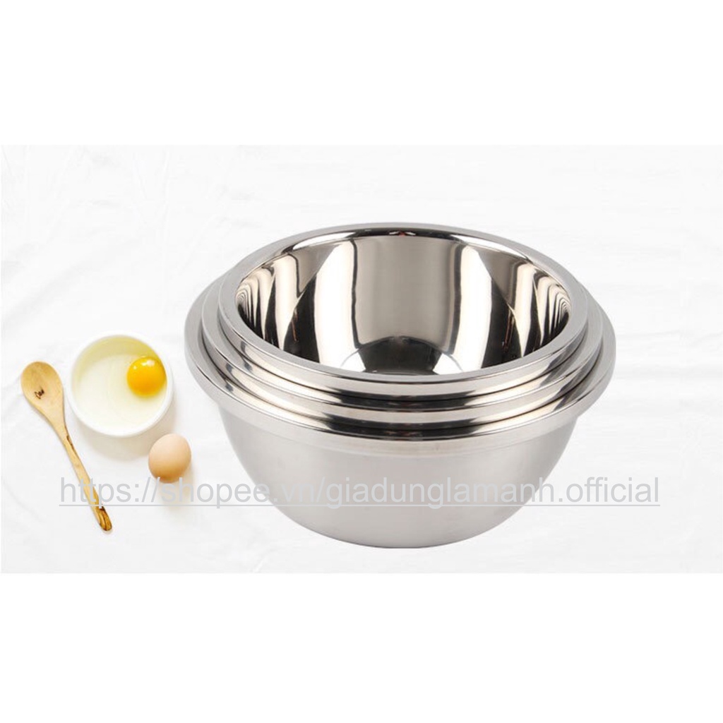 (Combo 5) Chậu Inox SUS 304, Thau Chậu Inox Đa Năng đủ size 18-32