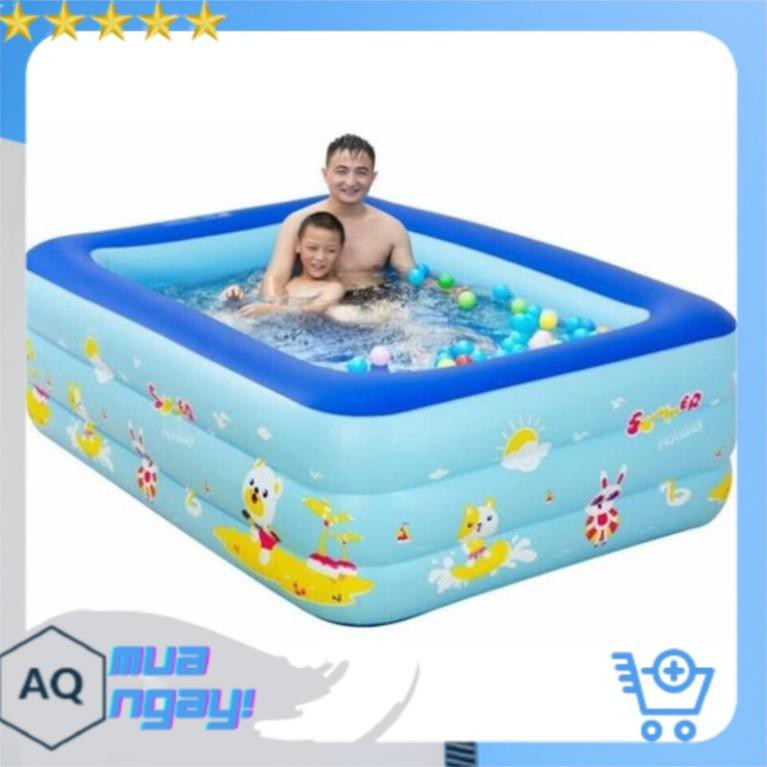 Big Sale Bể Bơi Phao Cho Bé 3 Tầng 1M5 - 150x110xCao55Cm , Hàng Loại 1 Có Đáy Chống Trượt An Toàn Cho Bé.