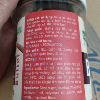 Bơ hạt phỉ (Hazelnut) ca cao Golden farm 340gr