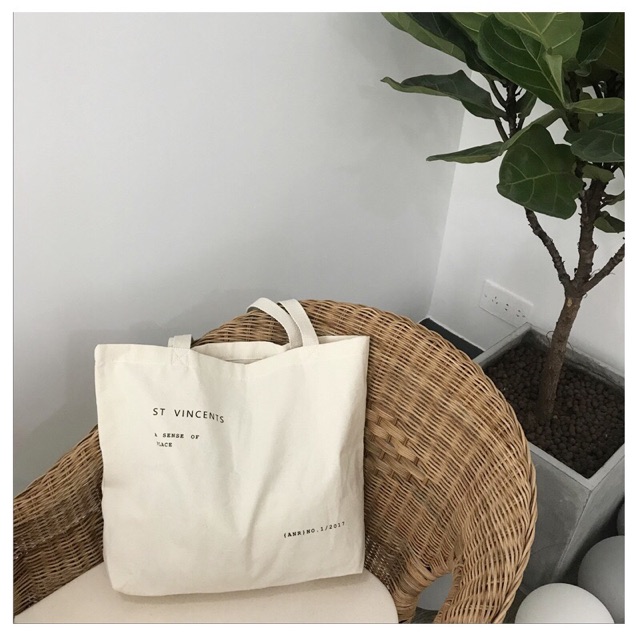 Túi vải canvas "ST Vincent" style Hàn Quốc | Ginkgo Totebag