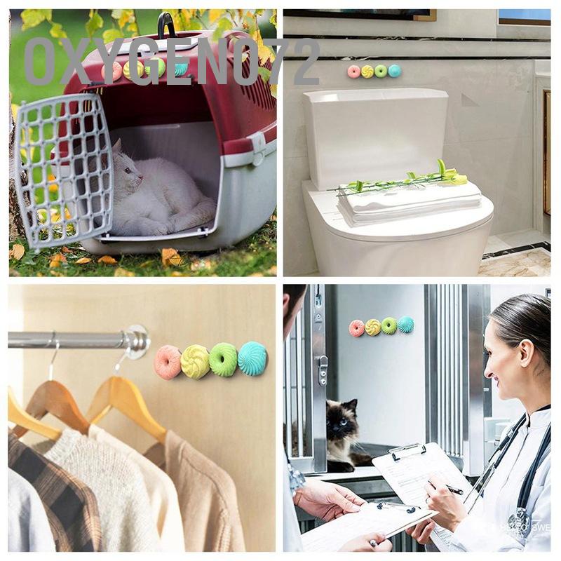 Oxygen072 Pet Cage Deodorant Donut Shape Long dai Aromatic House Deodorization Fragrance for Cat Litter Box 4pcs