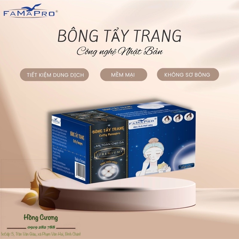 Bông tẩy trang Farmapro chính hãng- Hộp 80 miếng