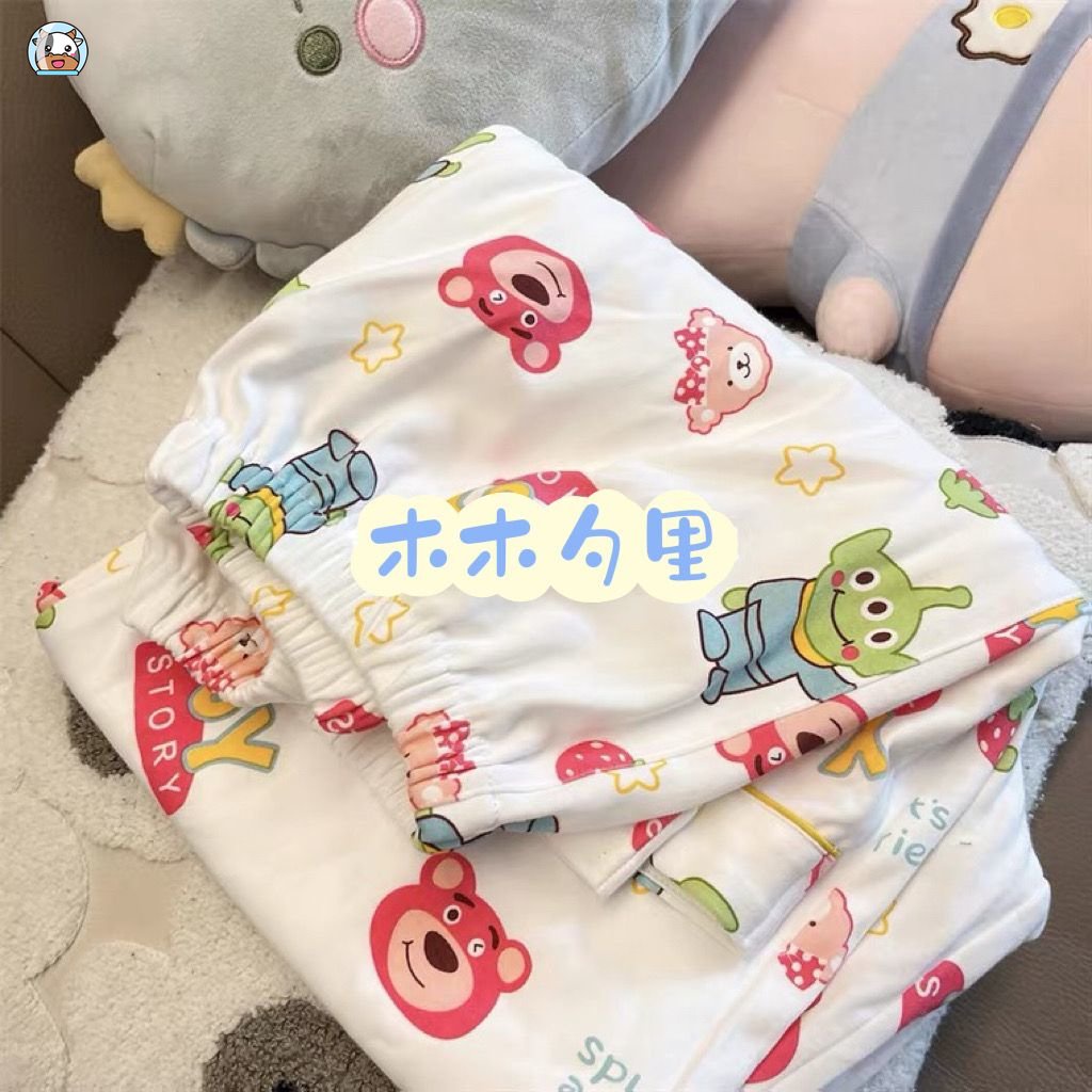 Bộ Đồ Ngủ cotton Tay Dài In Họa Tiết Hoạt Hình Toy Story Dễ Thương Thời Trang Xuân Thu Cho Nữ