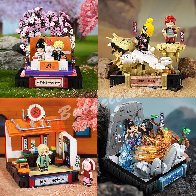 Anime Cổ Điển Cảnh Mẫu Naruto Vụ Nổ Xếp Hình Khối Xây Dựng Sáng Tạo Tự Làm Quà Tặng Đồ Chơi Hyūga HINATA UZUMAKI NARUTO