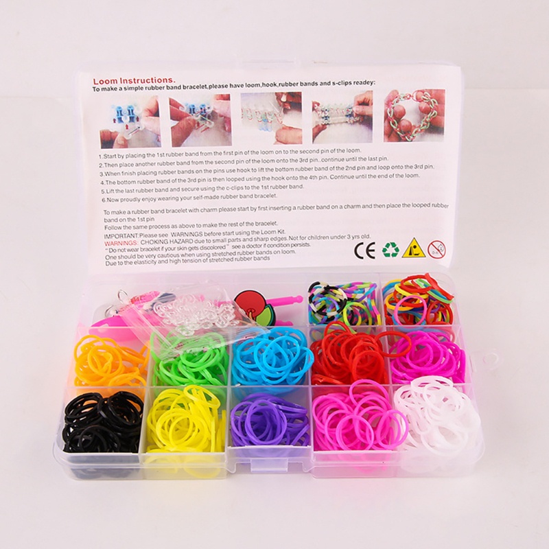 Bộ 480 Dây Thun/15 Ngăn Nhiều Màu Làm Vòng Tay Thủ Công