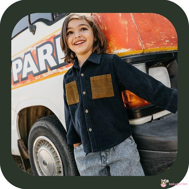 Áo Sơ Mi Tay Dài Phối Túi Thời Trang Xuân Thu Dành Cho Bé Trai 2-7 Tuổi