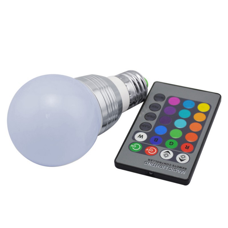 Bộ bóng đèn LED RGB đổi màu&lt;br&gt;kèm điều khiển từ xa