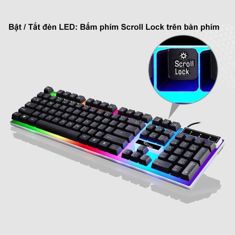 Combo bàn phím kèm chuột G21 giả cơ có dây gaming tích hợp led 7 màu đẳng cấp chuyên dụng cho máy tính laptop,chơi game