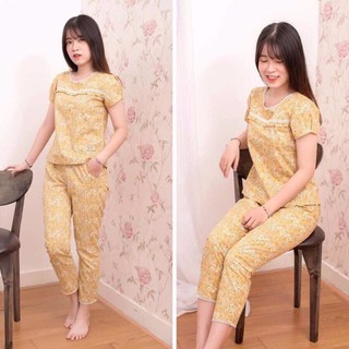 Mẫu mặc nhà ren cổ chất thô mềm