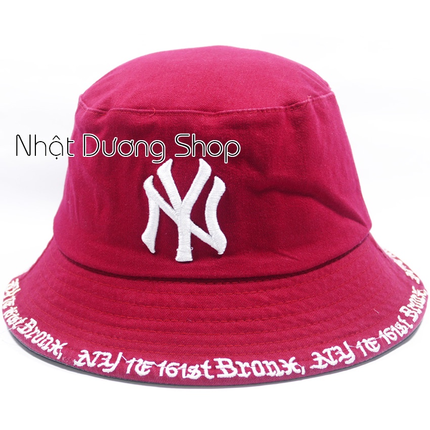 Nón bucket jean loang cá tính thêu chữ NY - Chất liệu vải Jeans oát mềm thích hợp cho nam và nữ