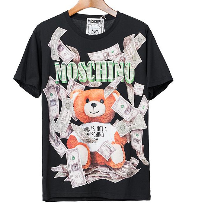 Áo thun cotton in chữ moschino thời trang