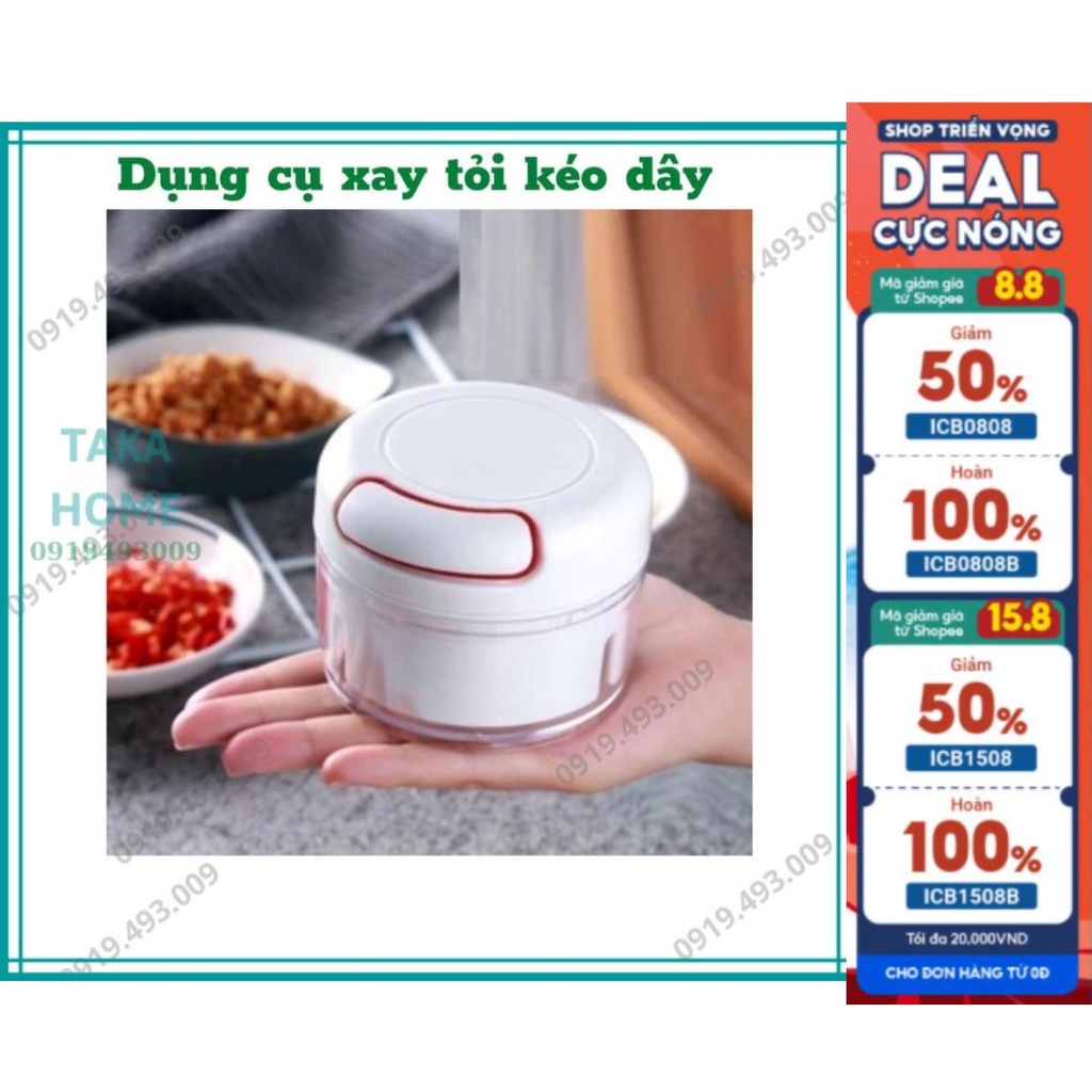 Máy Xay Tỏi Cầm Tay Đa Năng Bằng Dây Kéo LỖI 1 ĐỔI 1