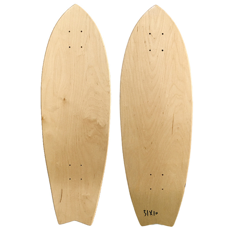 32 * 10INCH SURF SKATE DECK DIY MAPLES DECK SKATEBOARD DECK Maple Ván lướt sóng hình cá Longboard Do