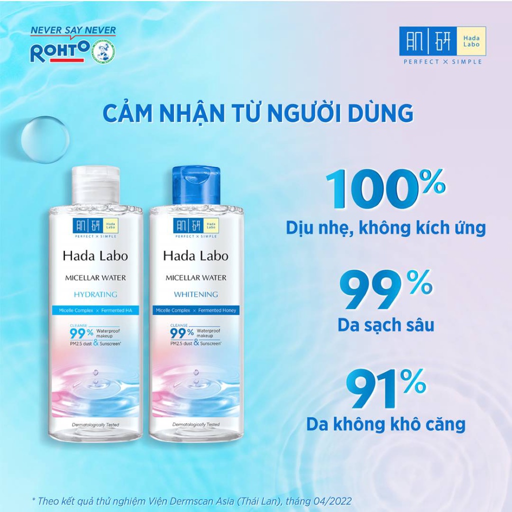 Nước Tẩy Trang Sạch Sâu Hada Labo Micellar Water Hydrating/Whitening 240ml