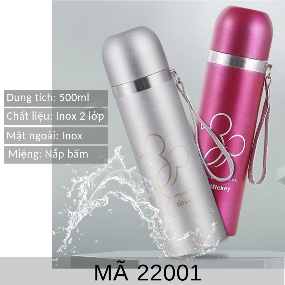 Bình giữ nhiệt inox 500ml hình in Kami22001