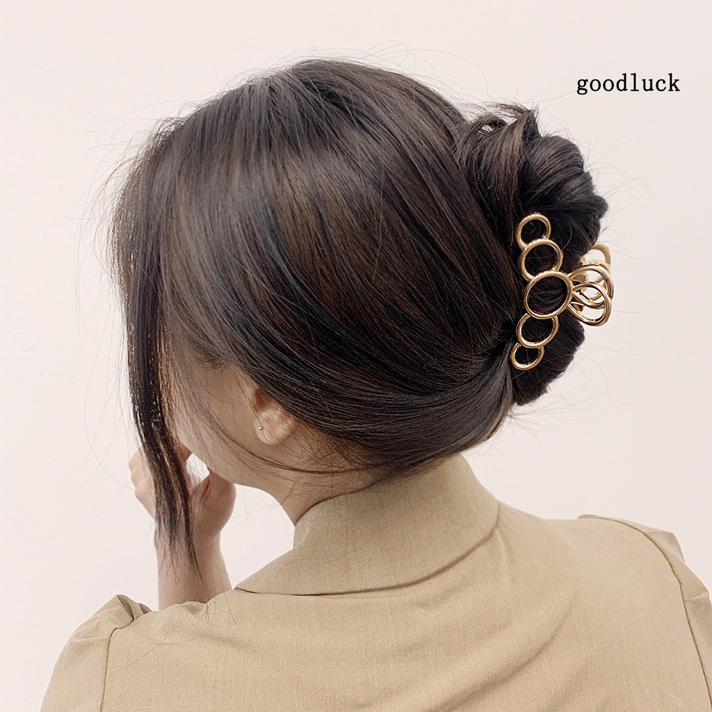 Kẹp Tóc Hợp Kim Màu Trơn Chống Trượt Cho Nữ