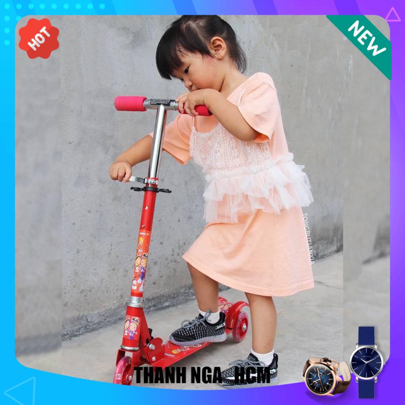 Xe trượt SẮT scooter 3 bánh phát sáng, ( Hồng, xanh) (HỒ CHÍ MINH)