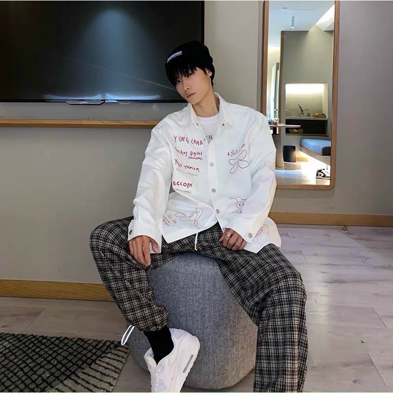 Sơmi Nam in chữ Unisex 2 màu