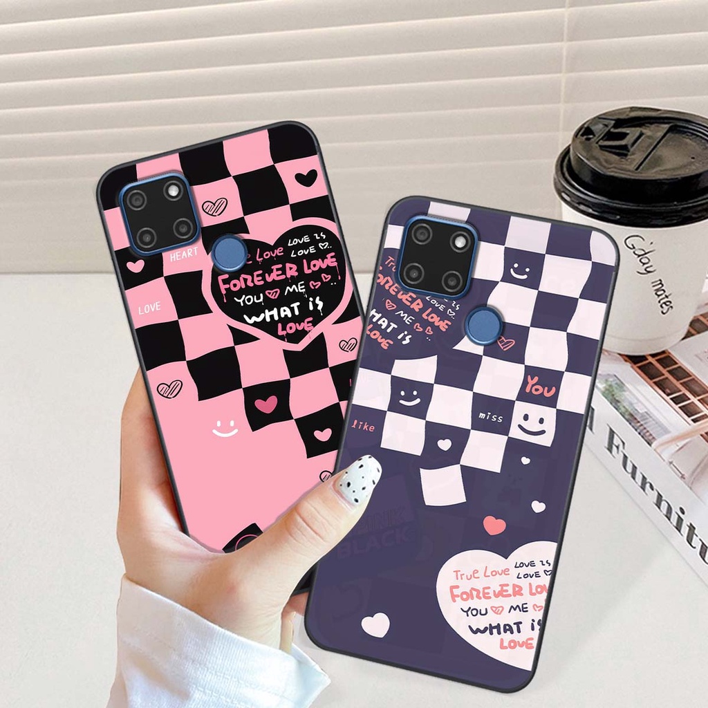 Ốp Realme C12 / C15 in hình trái tim, caro kẹo ngọt đầy cá tính siêu đẹp siêu chất