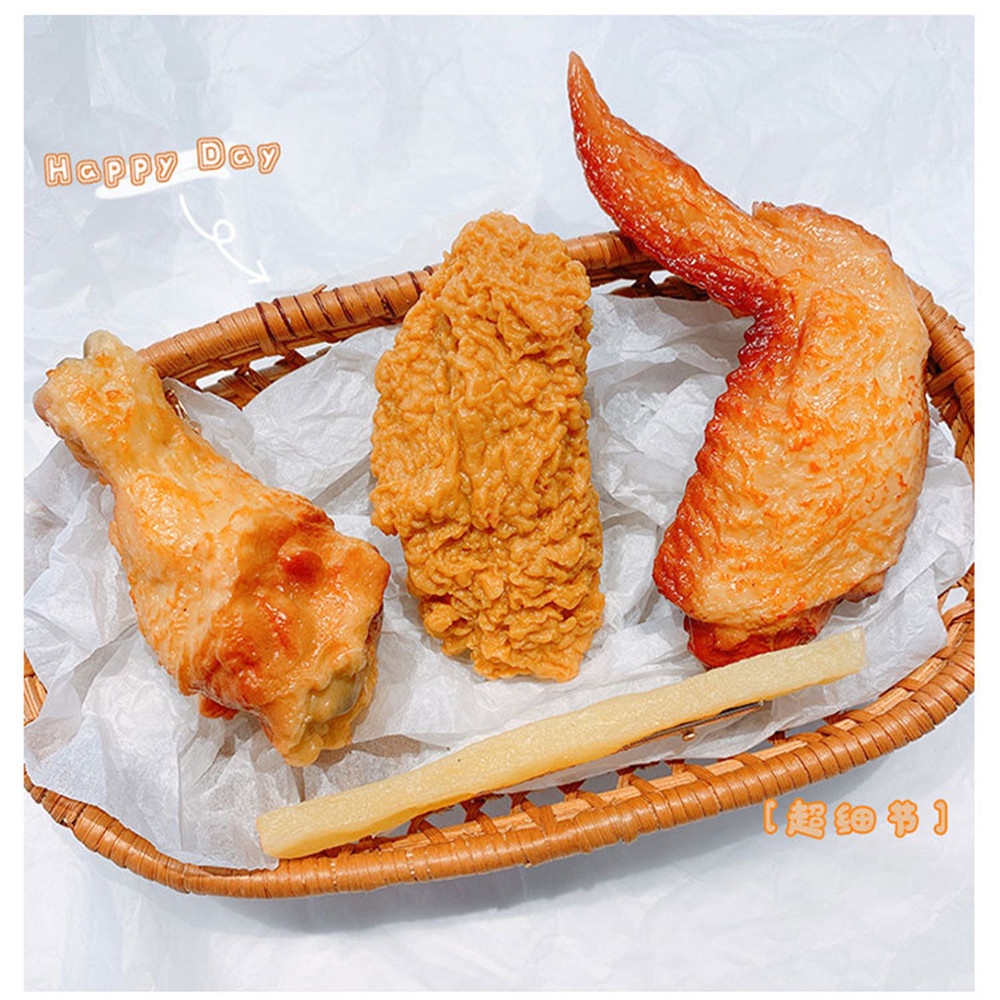 【sweet】woman cartoon funny simulation food Grilled chicken legs chicken wings shape hair clips hairpin accessories