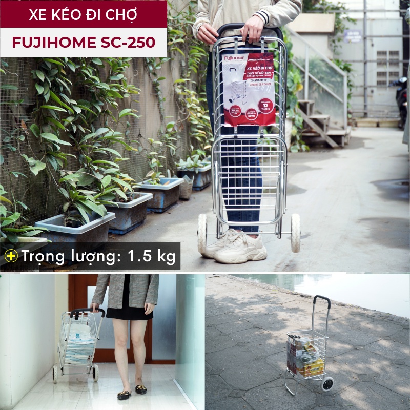 [BH 12 THÁNG] Xe kéo đi chợ gấp gọn 2 bánh ADVINDEQ TL-90C, xe đẩy kéo hàng đi chợ gấp gọn nhẹ mini siêu thị giá rẻ