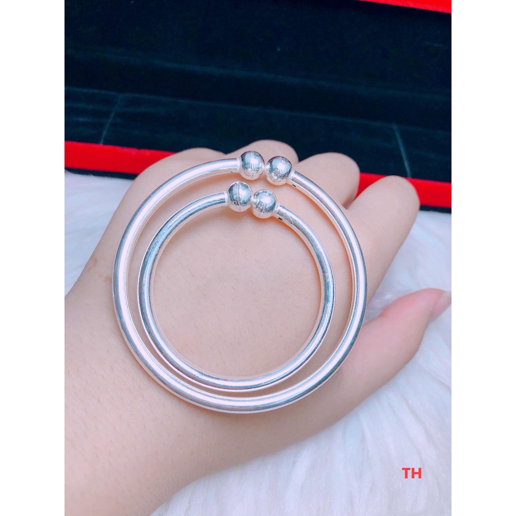 Lắc tay bạc ta cho mẹ và bé dạng lắc hở LINH MIU SILVER