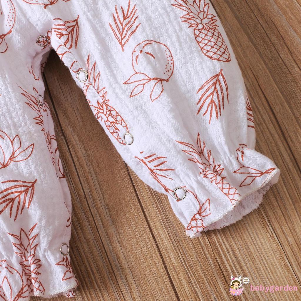 Bộ Áo Liền Quần Không Tay In Hình Quả Dứa Dành Cho Bé Gái 0 Đến 18 Tháng Tuổi