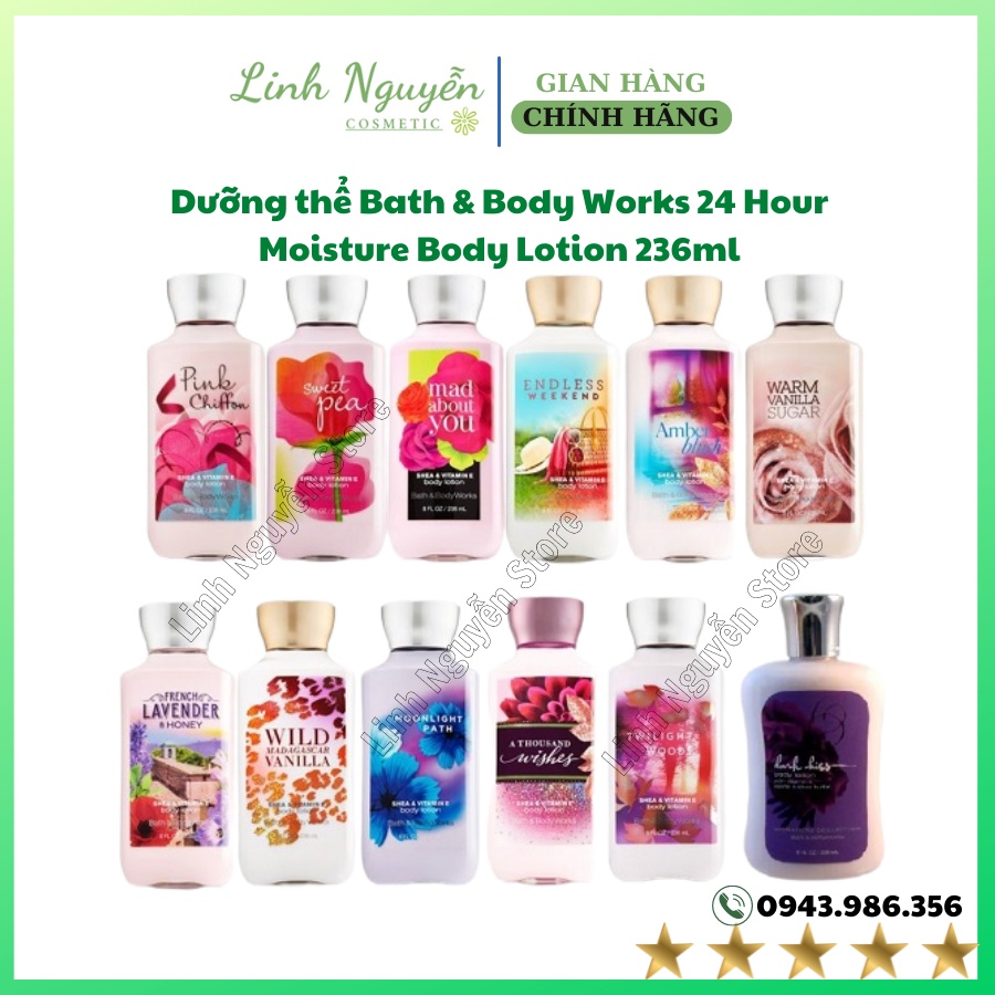 Dưỡng thể Lotion Noir, Dark kiss, Marble, Stone, Steel, Bourbon, Graphite, Sea Salt Bath And Body Works