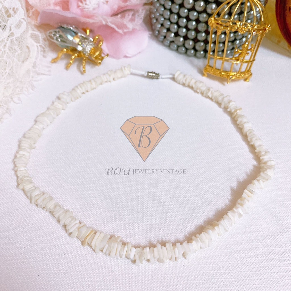 DÂY CHUYỀN VỎ SÒ SECONDHAND NHẬT BẢN BOU JEWELRY VINTAGE MÃ VC154