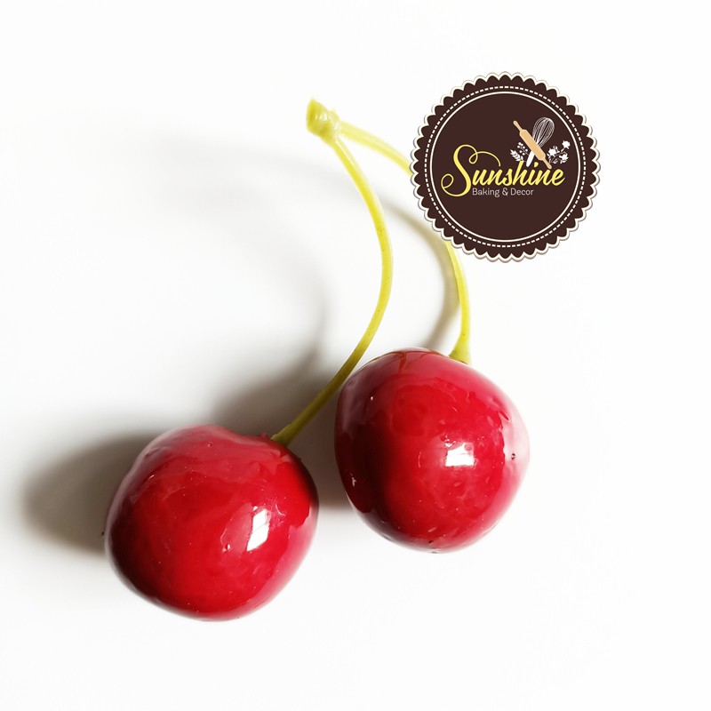 Quả cherry nhựa phụ kiện chụp ảnh trang trí bàn ăn