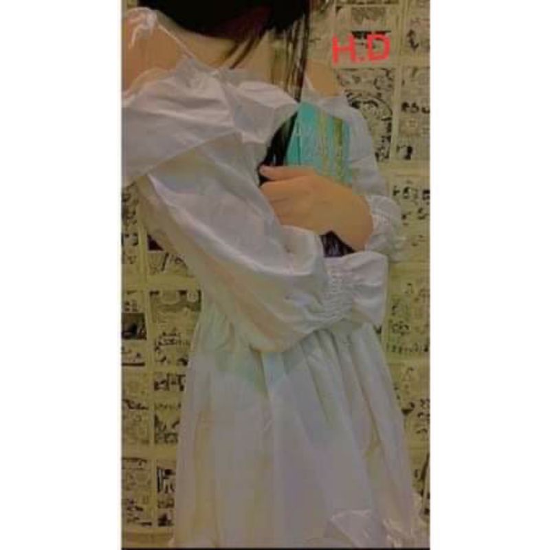 Váy Tiểu Thư Trắng Trễ Vai Hoặc Cổ Vuông Vintage 2 Dây Buộc Vai ❤ Đầm Xòe 2 Lớp có lót trong Mặc Nhiều Kiểu giá rẻ Maxi