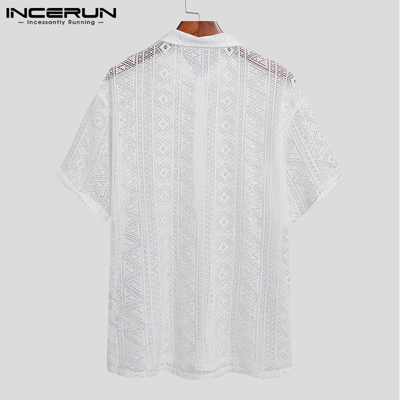 Áo Sơ Mi Tay Lỡ Phối Lưới Xuyên Thấu Thời Trang Mùa Hè Quyến Rũ Cho Nam