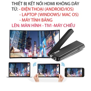 Thiết bị thu tín hiệu HDMI không dây 2 băng tần 2.4G và 5G hỗ trợ 4K chính hãng SSK (Windows, Android, IOS, Mac)