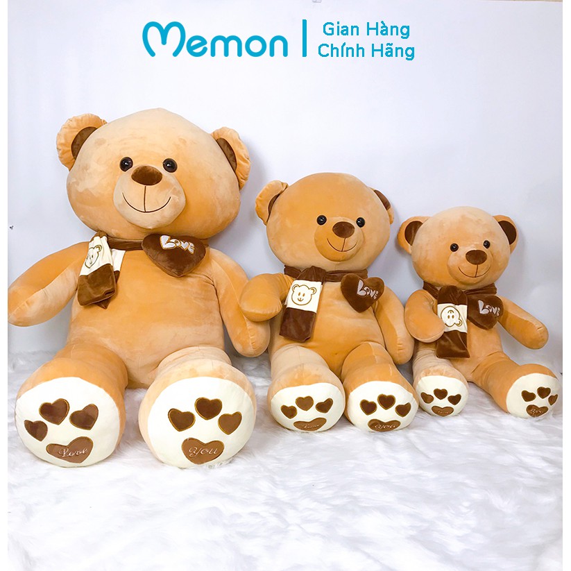 Gấu Bông Teddy Khăn Tim Mịn Cao Cấp Memon