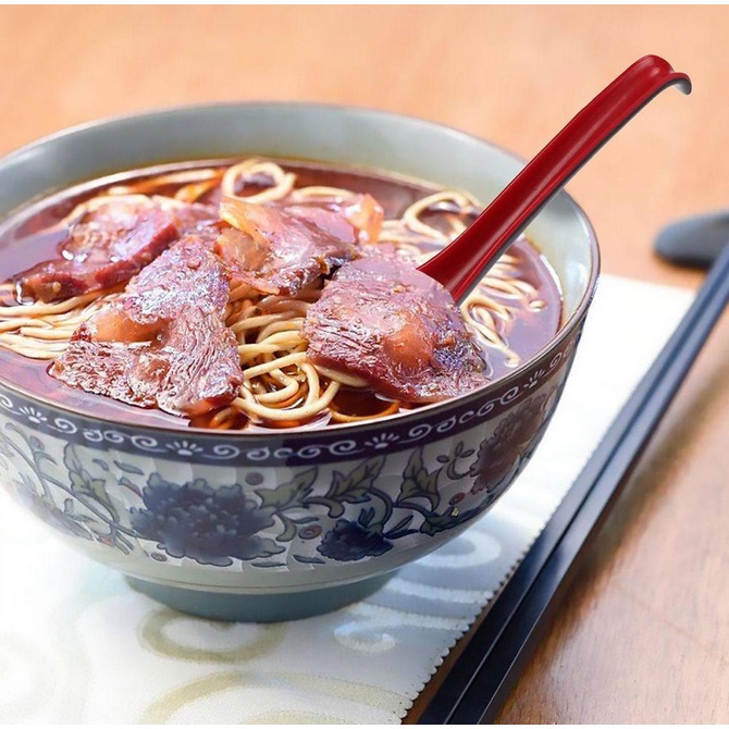 Muỗng thìa ăn phở múc canh đen đỏ nhựa cao cấp
